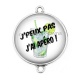Connecteur Cabochon Argent - j'peux pas j'ai apéro