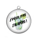 Pendentif Cabochon Argent - j'peux pas j'ai apéro