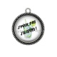 Pendentif Cabochon Argent - j'peux pas j'ai apéro