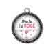 Pendentif Cabochon Argent - j'peux pas j'ai rosé