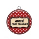 Pendentif Cabochon Argent - amitié pour toujours