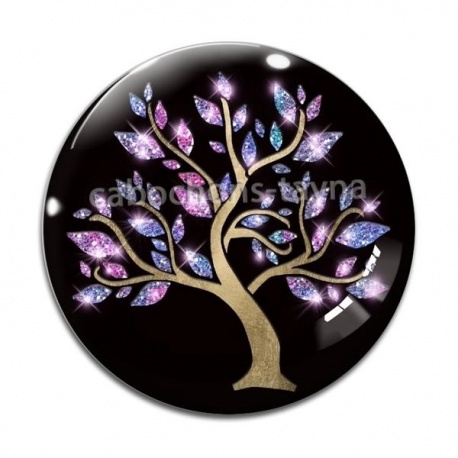 Cabochon Verre - arbre de vie