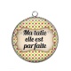 Pendentif Cabochon Argent - ma tatie elle est parfaite