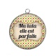 Pendentif Cabochon Argent - ma tata elle est parfaite