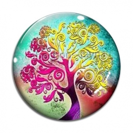 Cabochon Verre - arbre de vie