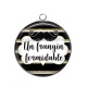 Pendentif Cabochon Argent - un frangin formidable