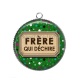 Pendentif Cabochon Argent - frère qui déchire