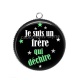 Pendentif Cabochon Argent - frère qui déchire