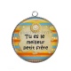 Pendentif Cabochon Argent - tu es le meilleur petit frère