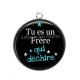 Pendentif Cabochon Argent - tu es un frère qui déchire