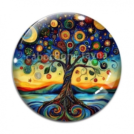 Cabochon Verre - arbre de vie