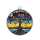 Pendentif Cabochon Argent - arbre de vie