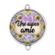 Connecteur Cabochon Argent - une super amie