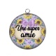Pendentif Cabochon Argent - une super amie