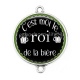 Connecteur Cabochon Argent - c'est moi le roi de la bière