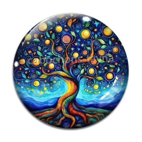 Cabochon Verre - arbre de vie
