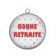 Pendentif Cabochon Argent - bonne retraite