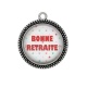 Pendentif Cabochon Argent - bonne retraite