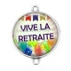 Connecteur Cabochon Argent - vive la retraite