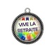 Pendentif Cabochon Argent - vive la retraite