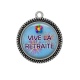 Pendentif Cabochon Argent - vive la retraite