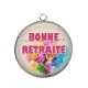 Pendentif Cabochon Argent - bonne retraite