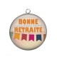 Pendentif Cabochon Argent - bonne retraite
