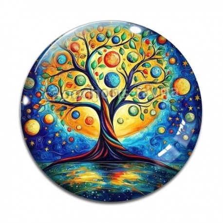 Cabochon Verre - arbre de vie