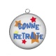 Pendentif Cabochon Argent - bonne retraite