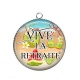 Pendentif Cabochon Argent - vive la retraite