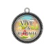 Pendentif Cabochon Argent - vive la retraite
