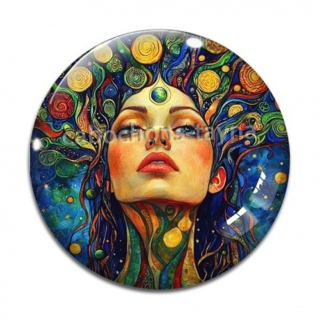 Cabochon Verre - femme arbre de vie