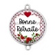 Connecteur Cabochon Argent - bonne retraite
