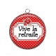 Pendentif Cabochon Argent - vive la retraite