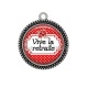 Pendentif Cabochon Argent - vive la retraite
