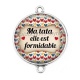 Connecteur Cabochon Argent - ma tata elle est formidable