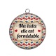 Pendentif Cabochon Argent - ma tata elle est formidable