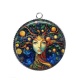 Pendentif Cabochon Argent - femme arbre de vie