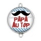 Connecteur Cabochon Argent - papa au top