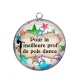 Pendentif Cabochon Argent - pour la meilleure prof de pole dance