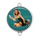 Connecteur Cabochon Argent - pin up
