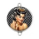 Connecteur Cabochon Argent - pin up