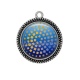 Pendentif Cabochon Argent - carreaux