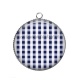 Pendentif Cabochon Argent - carreaux