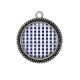 Pendentif Cabochon Argent - carreaux