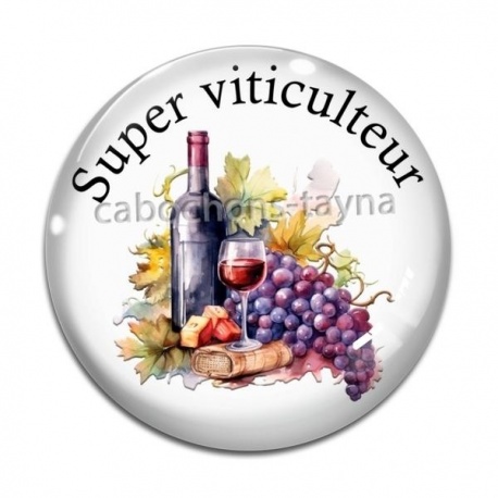 Cabochon Verre - super viticulteur 