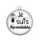 Pendentif Cabochon Argent - je suis formiadable