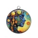 Pendentif Cabochon Argent - femme arbre de vie