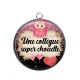 Pendentif Cabochon Argent - une collègue super chouette