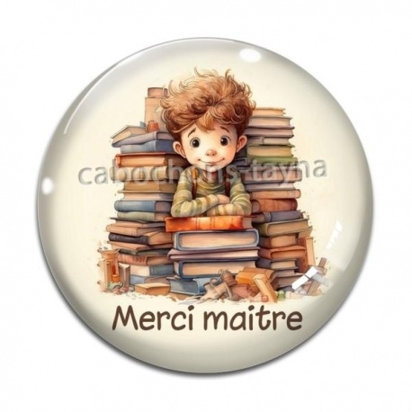 Cabochon Verre - merci maître